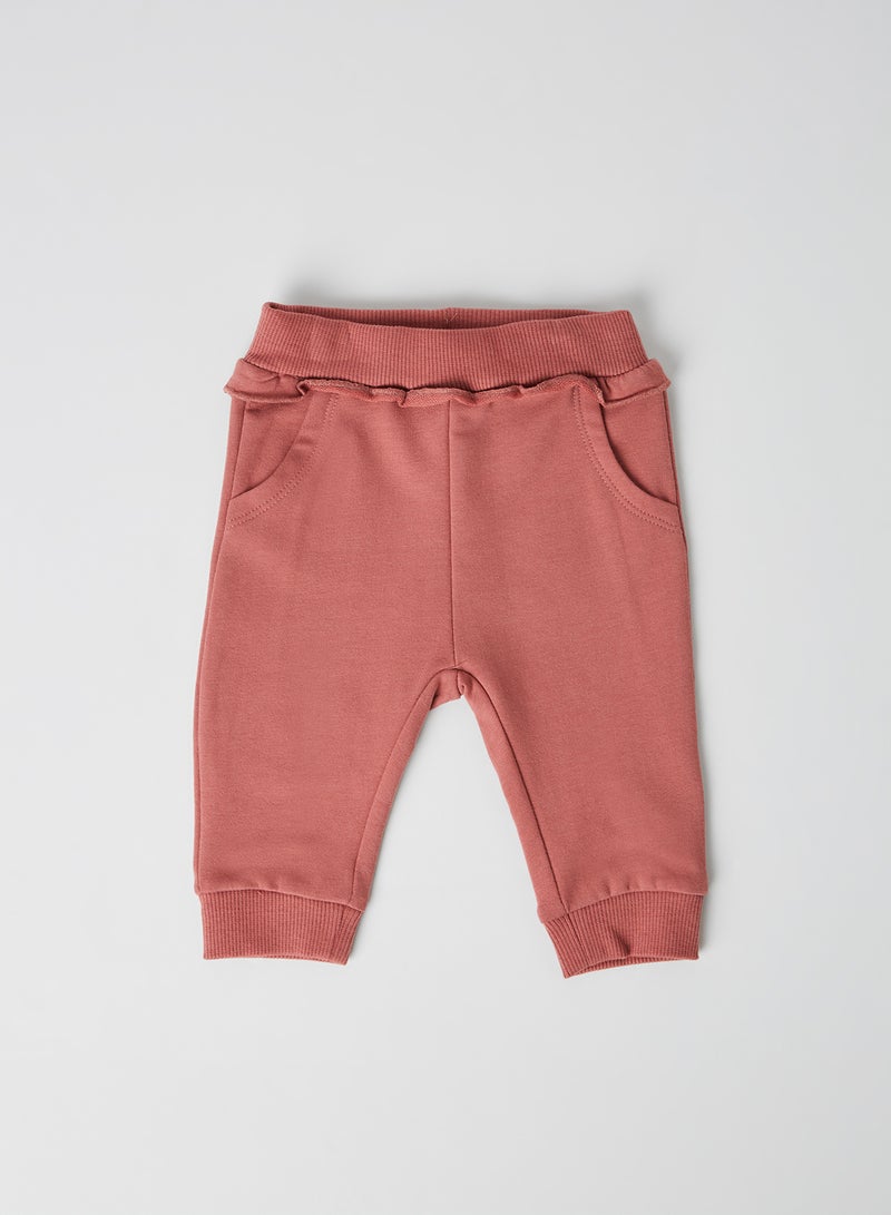 NAME IT - Baby Frill Sweatpants Withered Rose - Image 1