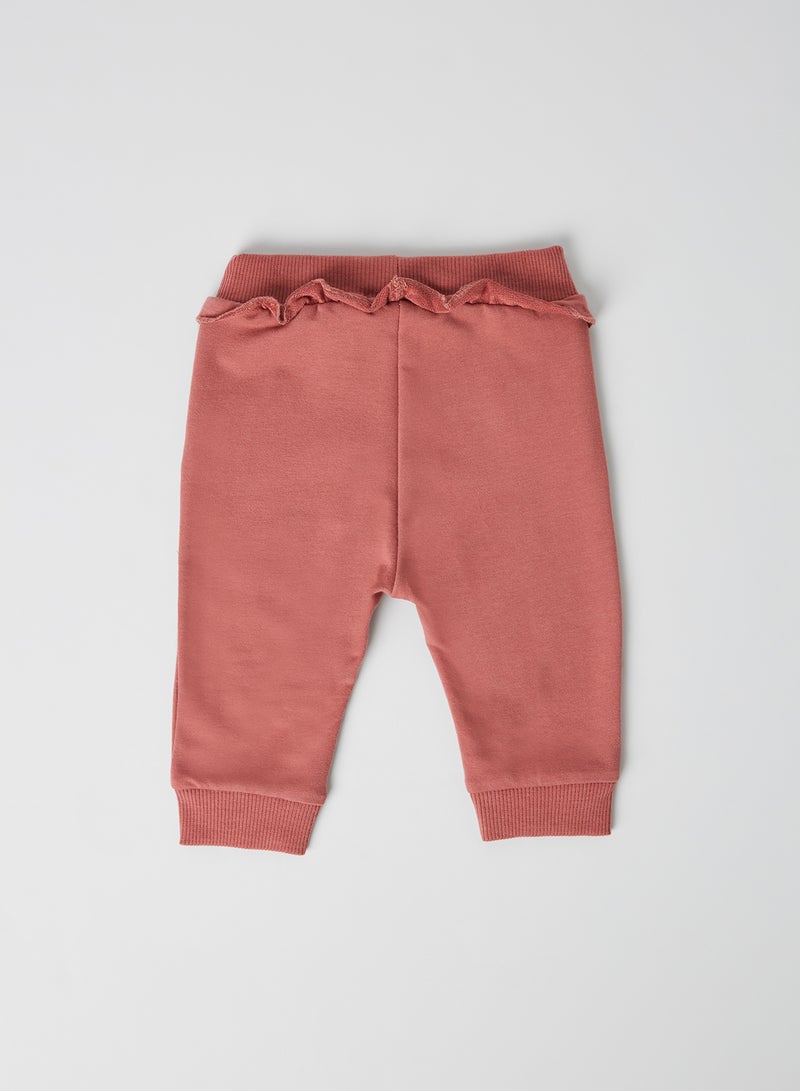 NAME IT - Baby Frill Sweatpants Withered Rose - Image 1