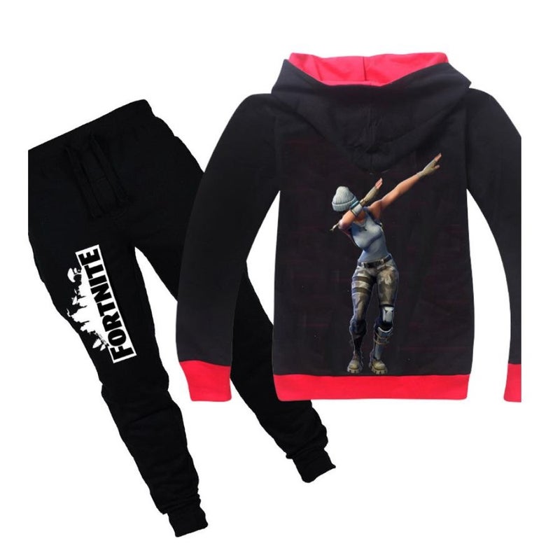 2 Piece Hoodie and Pant Set Black  - Image 1