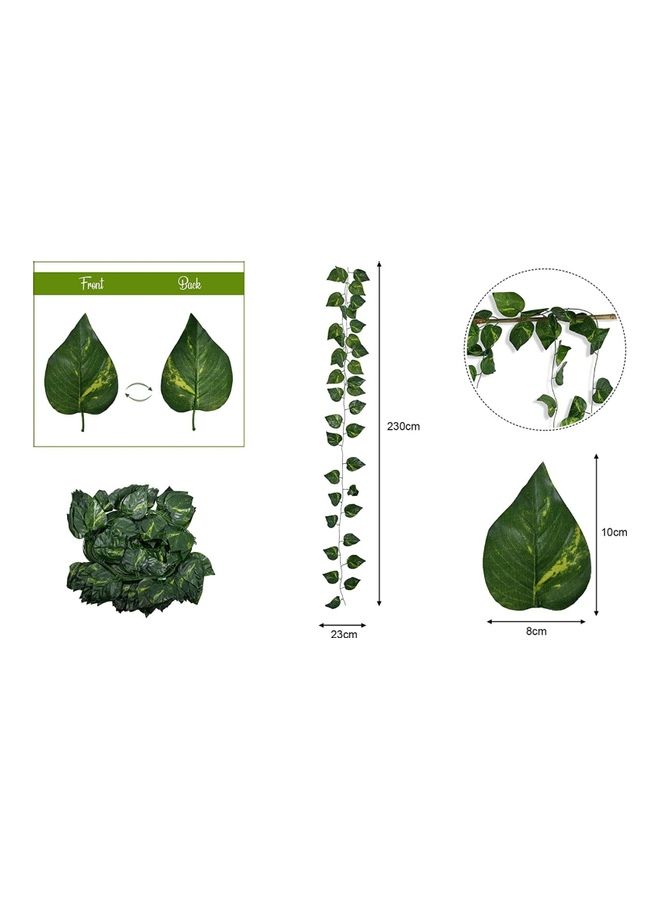 Generic Faux Leaves 12 Pieces Bunch Green 2.3meter  - Image 2