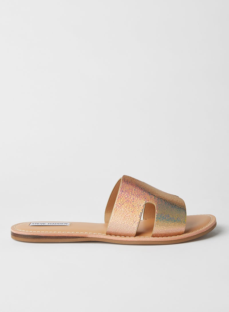 STEVE MADDEN Harlow Flat Sandals Rose Gold - Image 1