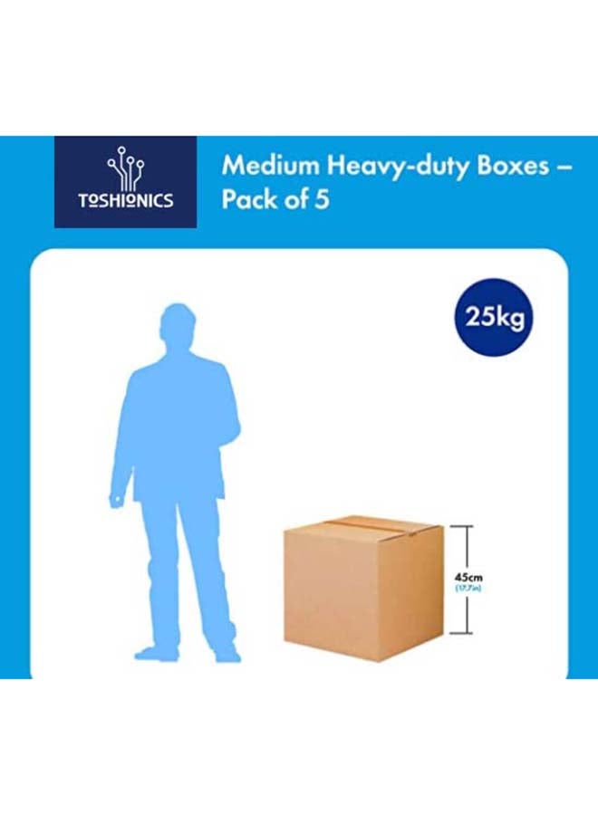 Toshionics Pack Of 5 Large Double Wall 100% Recyclable Corrugated Cardboard Moving Boxes Brown  - Image 4