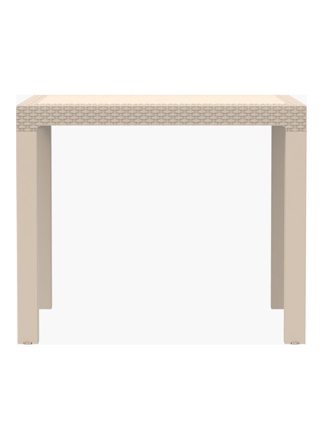 Home Box - Briston Rattan 4-Seater Table Beige 75 x 90 x 90cm - Image 1