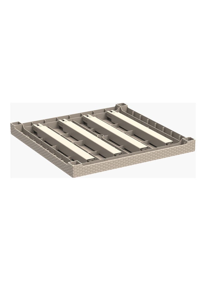 Home Box - Briston Rattan 4-Seater Table Beige 75 x 90 x 90cm - Image 1