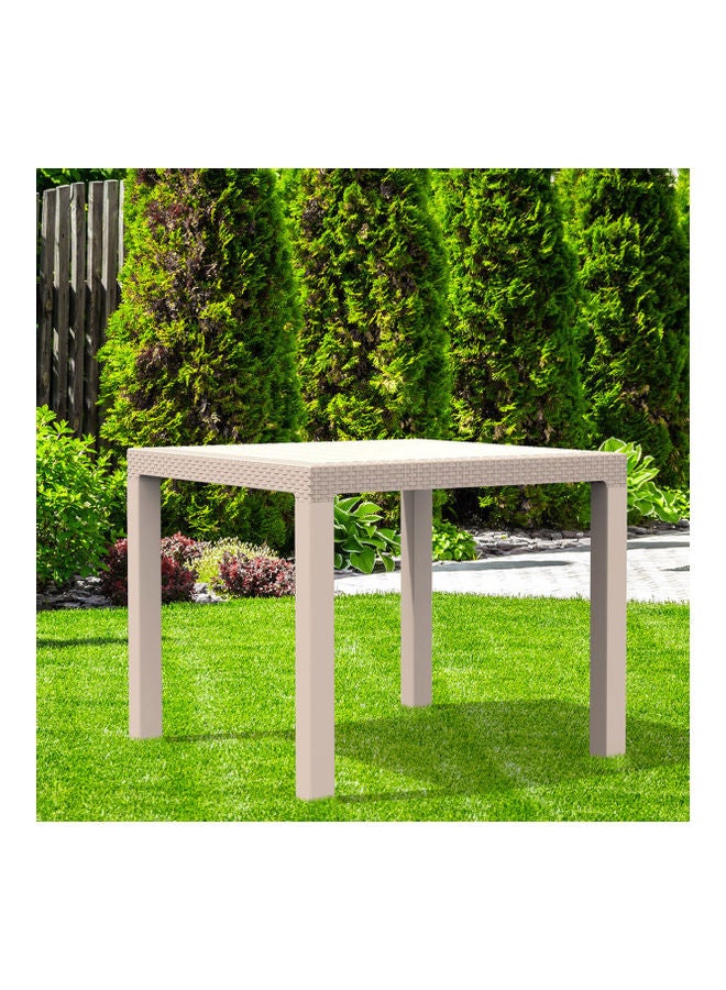 Home Box - Briston Rattan 4-Seater Table Beige 75 x 90 x 90cm - Image 1