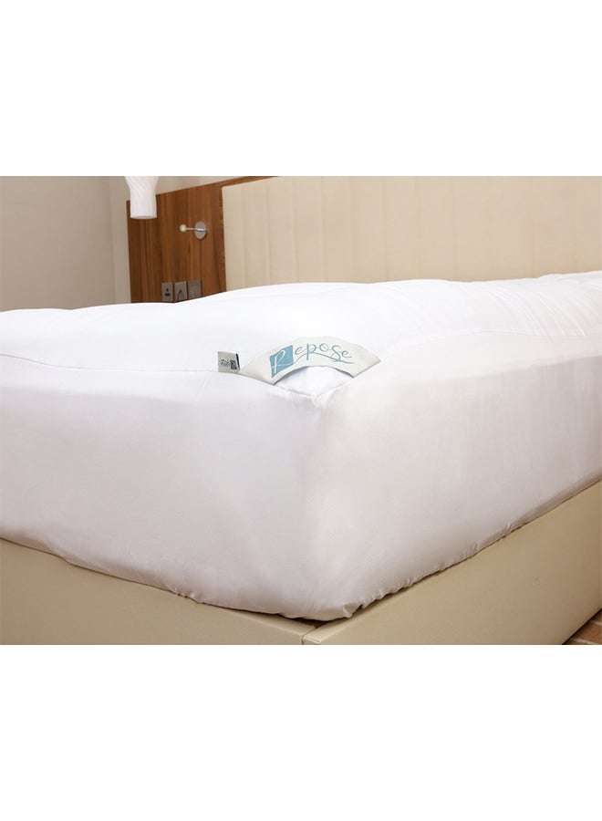 Mattress Single Size Topper With Microfiber Outer Face Fabric White 120 x 200cm  - Image 2