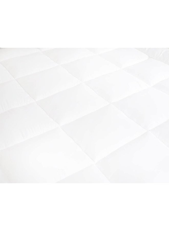 Mattress Single Size Topper With Microfiber Outer Face Fabric White 120 x 200cm  - Image 3