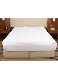 Generic Mattress Topper King Size With Microfiber Outer Face Fabric White 180 x 200cm  - Image 1