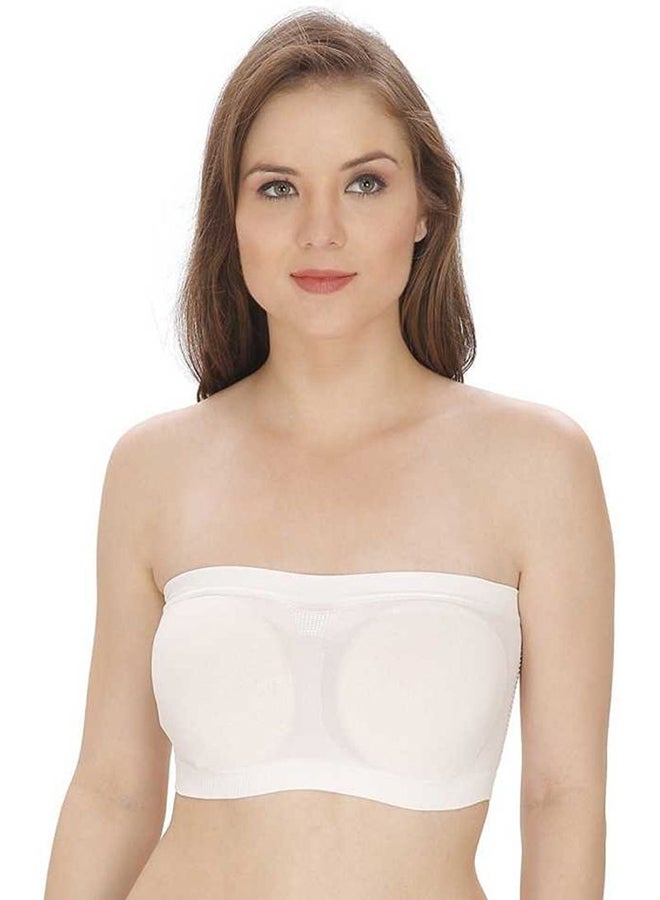 Glamroot - Women's Non Padded Seamless Strapless Tube Bra White - Image 1