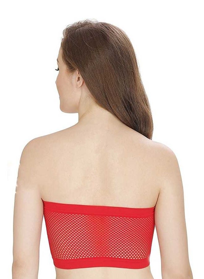 جلامروت حمالة صدر نسائية بدون حمالات بدون درزات وغير مبطنة أحمر - Image 2