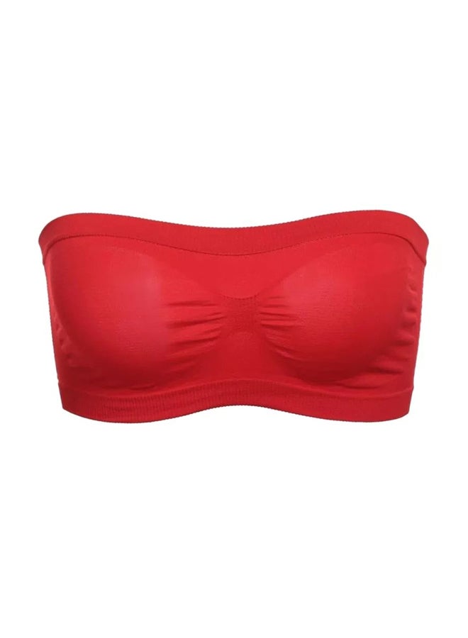 جلامروت حمالة صدر نسائية بدون حمالات بدون درزات وغير مبطنة أحمر - Image 3