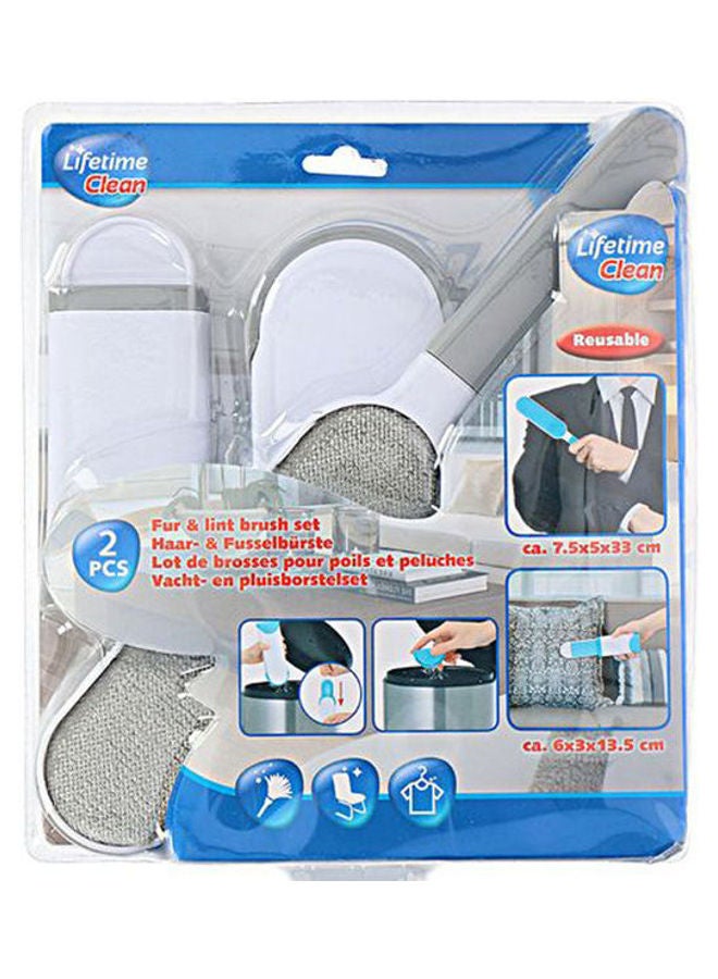 Fur And Lint Brush Set 3Pcs Grey/Silver