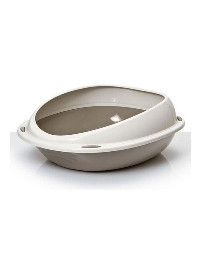 G-PLAST Shuttle Large Cat Litter Box Beige/white
