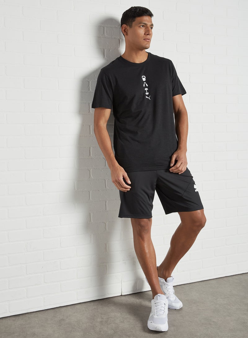 PUMA - Fav Cat 9 Inch Training Shorts Black-White - Image 1