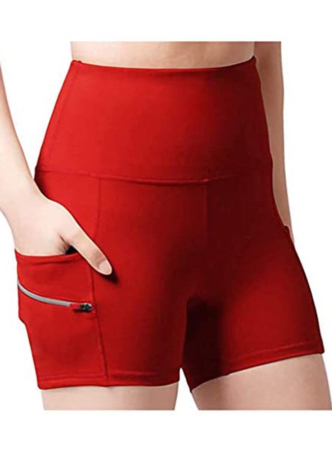 Plain Casual Shorts Red  - Image 1