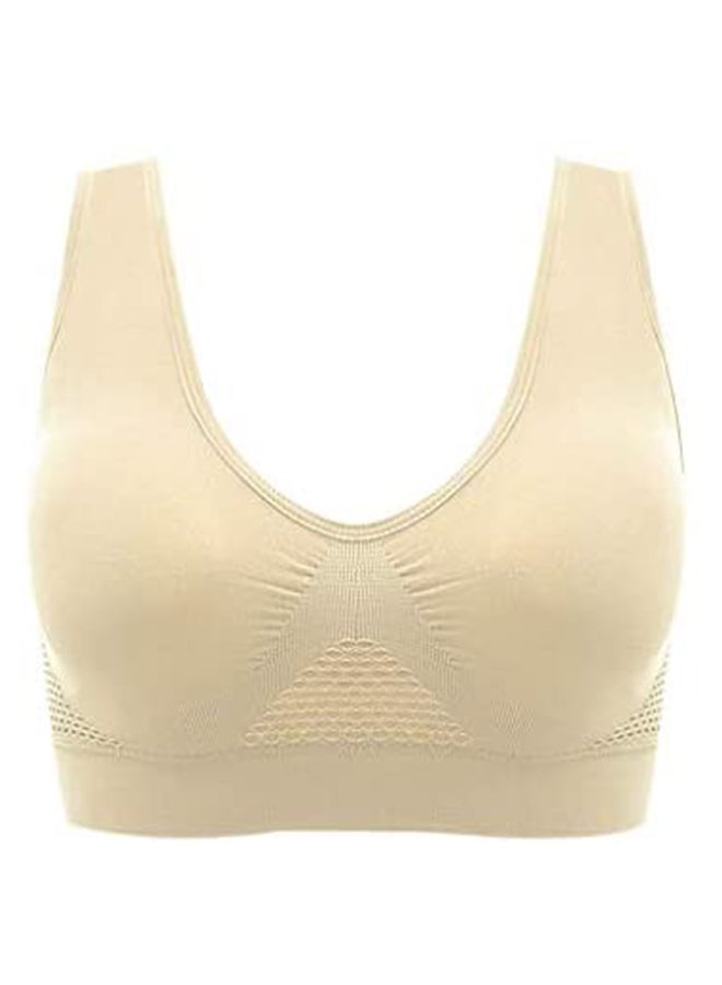 Summer Yoga Sports Bra Off White - Image 3