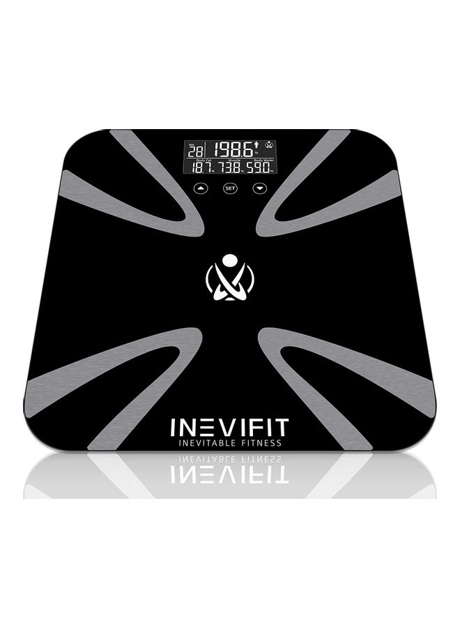 INEVIFIT - Digital Bathroom Scale Black/White 12x12x0.9inch - Image 1