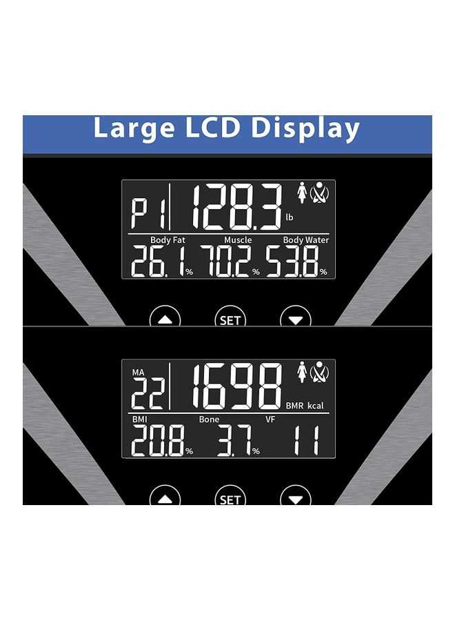INEVIFIT - Digital Bathroom Scale Black/White 12x12x0.9inch - Image 1