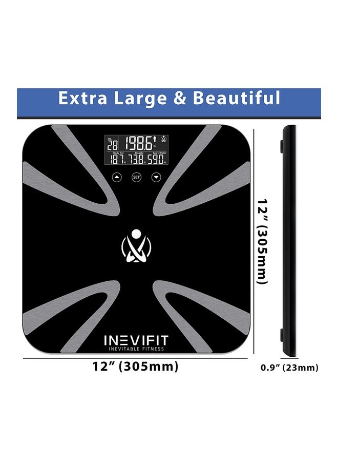 INEVIFIT - Digital Bathroom Scale Black/White 12x12x0.9inch - Image 1