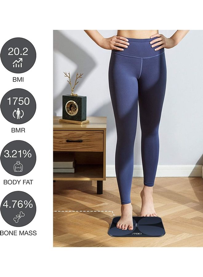 YUNMAI Bluetooth Smart Weighing Scale Black 11.81x11.81x0.79inch  - Image 3