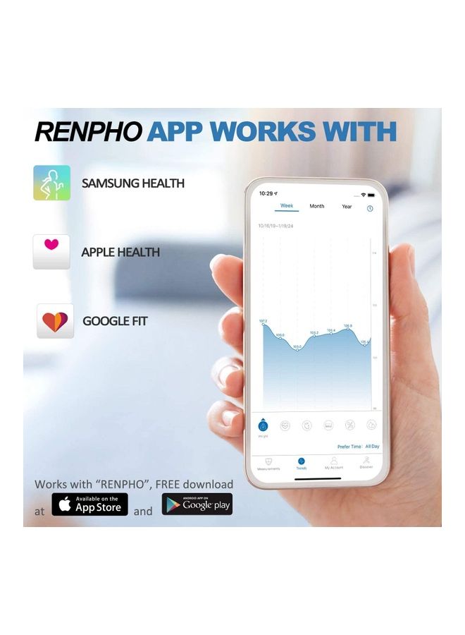 RENPHO Smart Digital Bathroom Scale Black 10.2x10.2x0.91inch  - Image 3