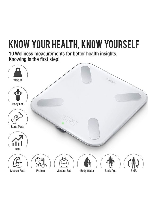 YUNMAI Bluetooth Smart Weighing Scale White 11.81x11.81x0.79inch  - Image 2