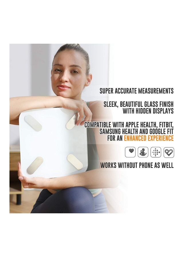 YUNMAI Bluetooth Smart Weighing Scale White 11.81x11.81x0.79inch  - Image 3