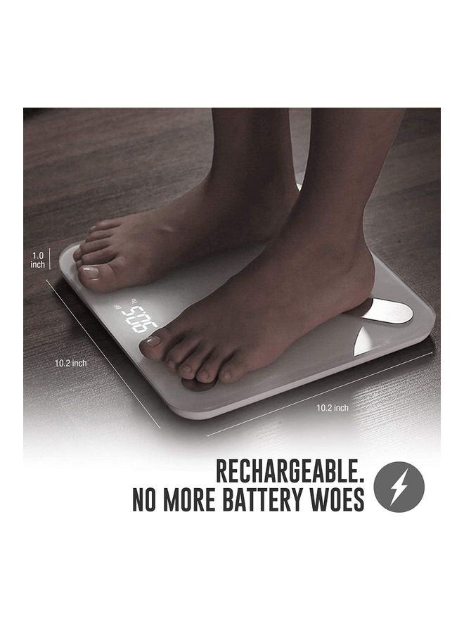YUNMAI Bluetooth Smart Weighing Scale White 11.81x11.81x0.79inch  - Image 4