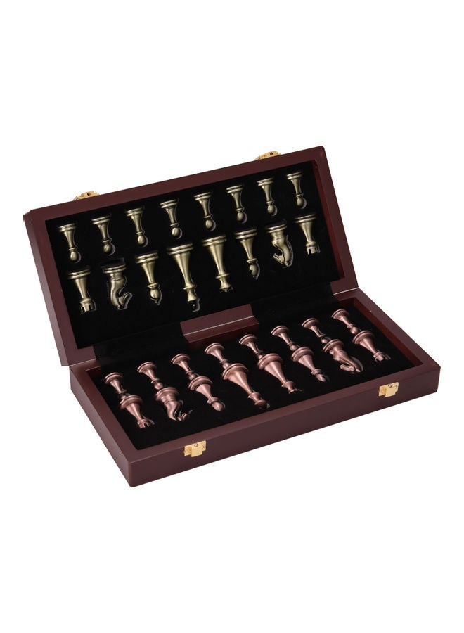 Metal Chess Pieces Wooden Folding Chessboard - Image 3