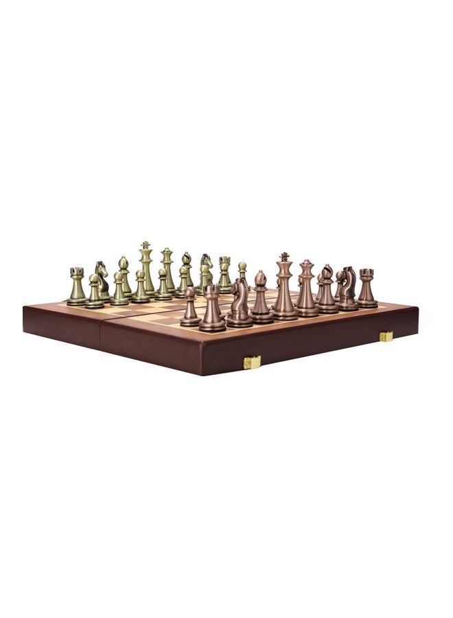 Metal Chess Pieces Wooden Folding Chessboard - Image 4