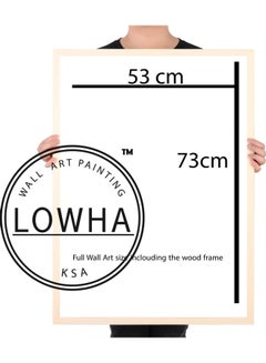 LOWHA Penguin Themed Painting With Frame White/Grey/Blue 53x73cm  - Image 2