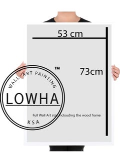 LOWHA Penguin Themed Framed Painting White/Grey/Green 53x73cm  - Image 2