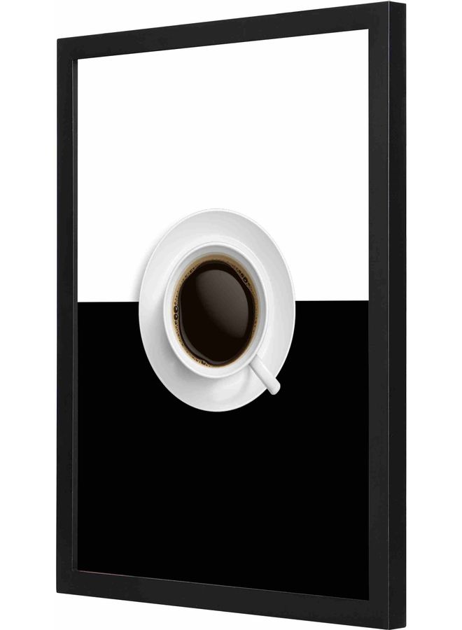 LOWHA Coffee Cup Themed Framed Painting Black/White 33x43cm - Image 1
