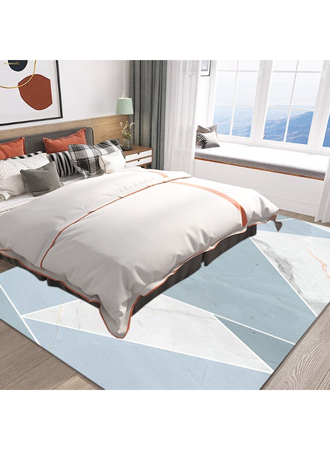 Anti-Slip Carpet, Polyester, Rectangle Blue/White 50x80cm