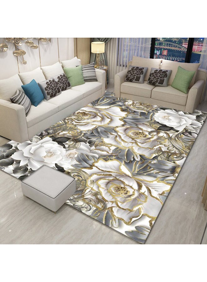 Anti-Slip Floral Rug Multicolour 60x90cm