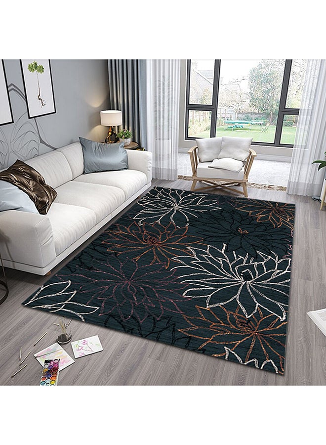 Flower Pattern Carpets Black/Red/White 120x160cm