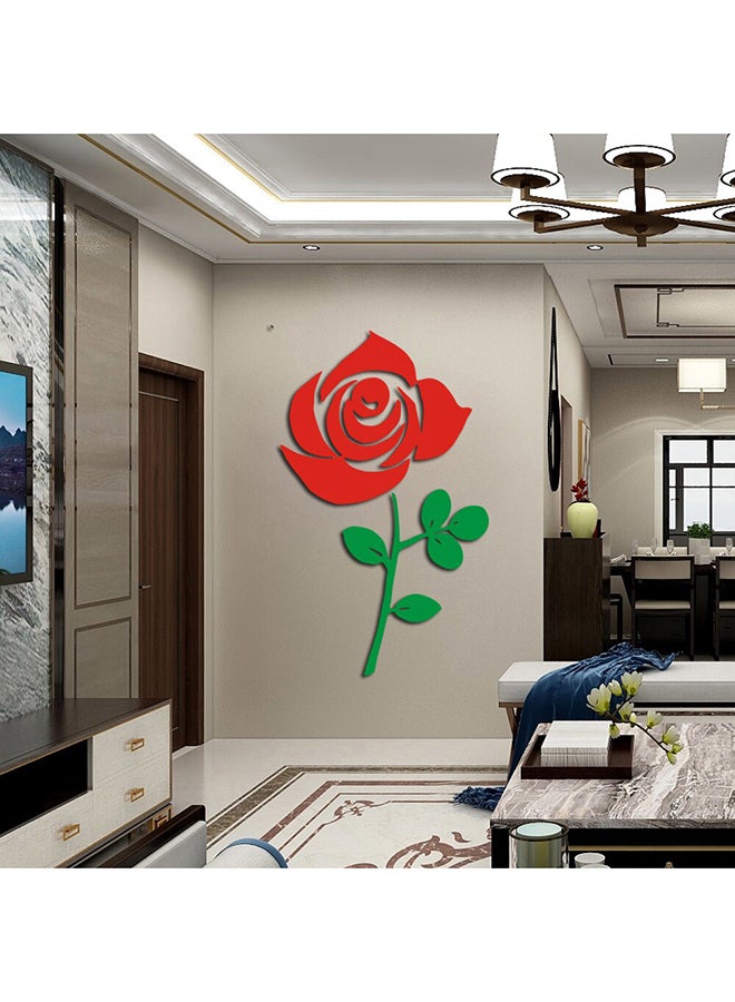 Rose Wall Sticker Red/Green 60x90cm 