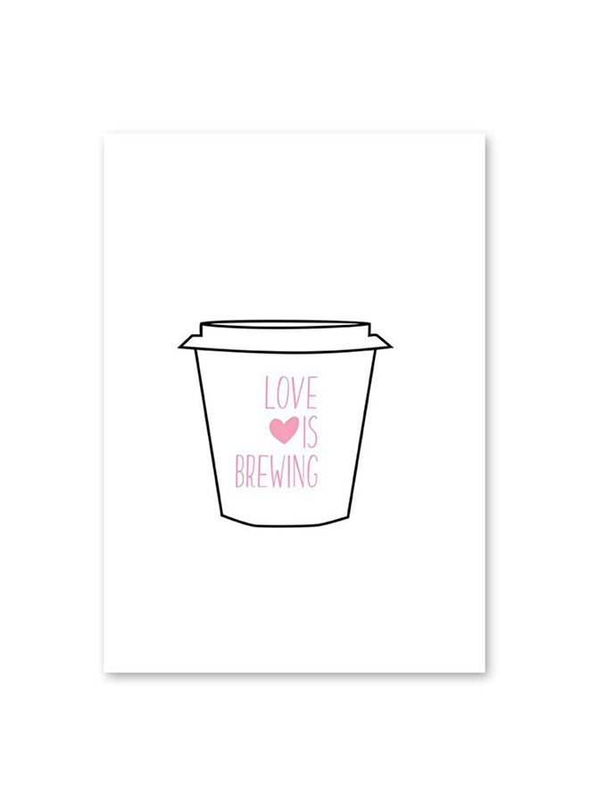 Flower And Coffee Decorated Painting White