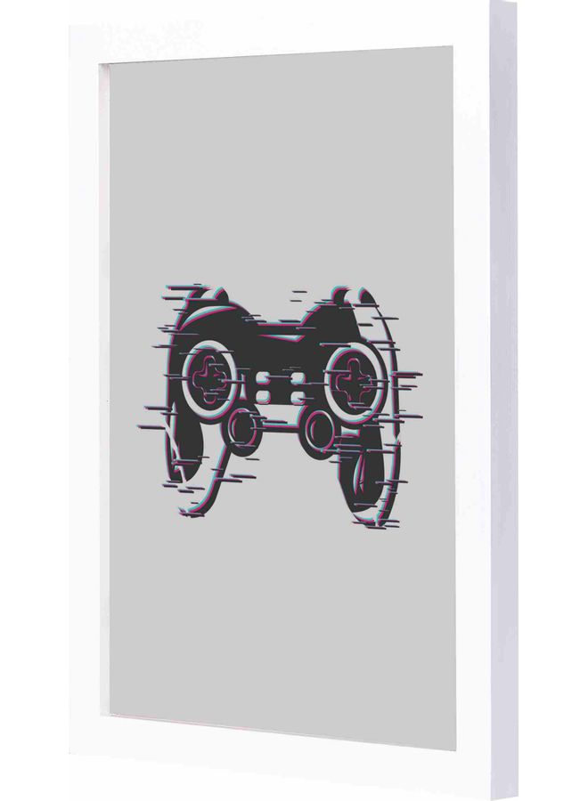 لوحة فنية بتصميم جهاز ألعاب مع إطار رمادي/أسود/أرجواني 23x33سم - Image 1