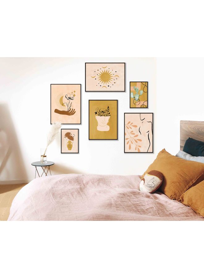 لوحة طقم لوحات فنية بنمط تجريدي مكون من 6 قطع متعدد الألوان 160x150x2سم - Image 2