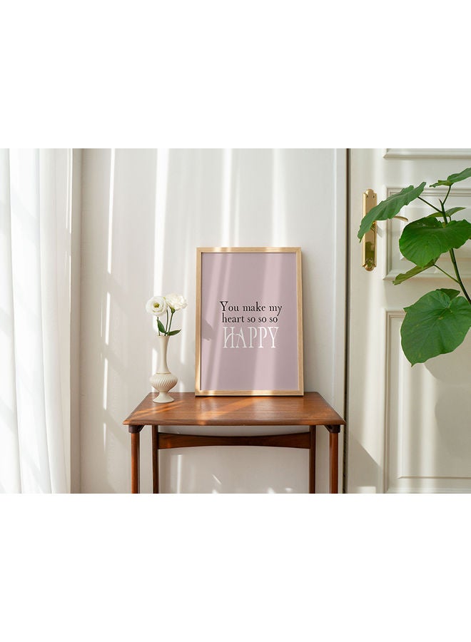 LOWHA Quoted Themed Framed Painting Light Pink/Black/White 33x43cm  - Image 2