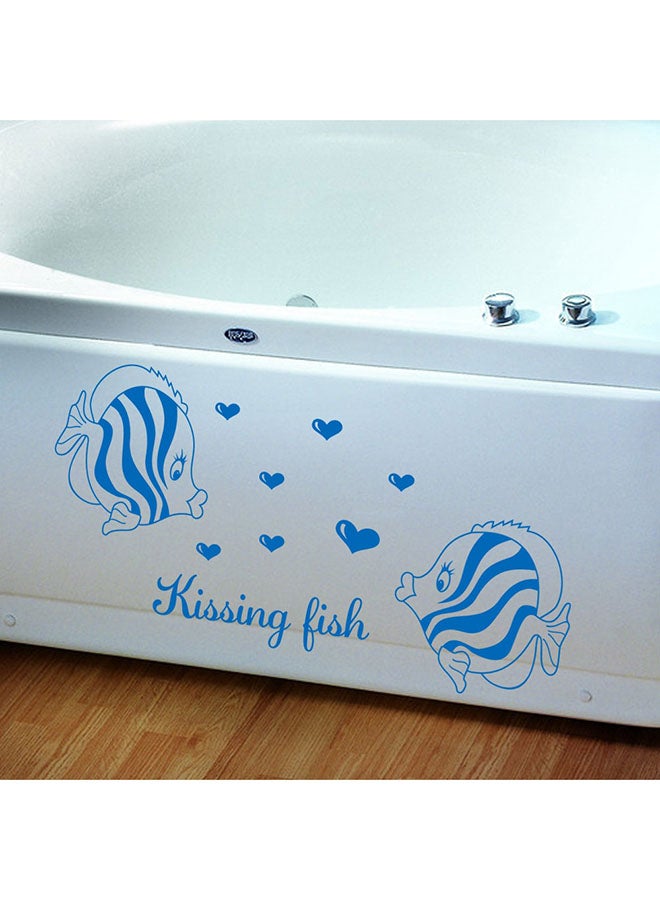 Fish Shape Cartoon Creative Wall Stickers Blue 
