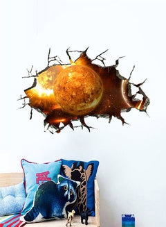 Generic 3D Wall Sticker Broken Galaxy Planet Brown 