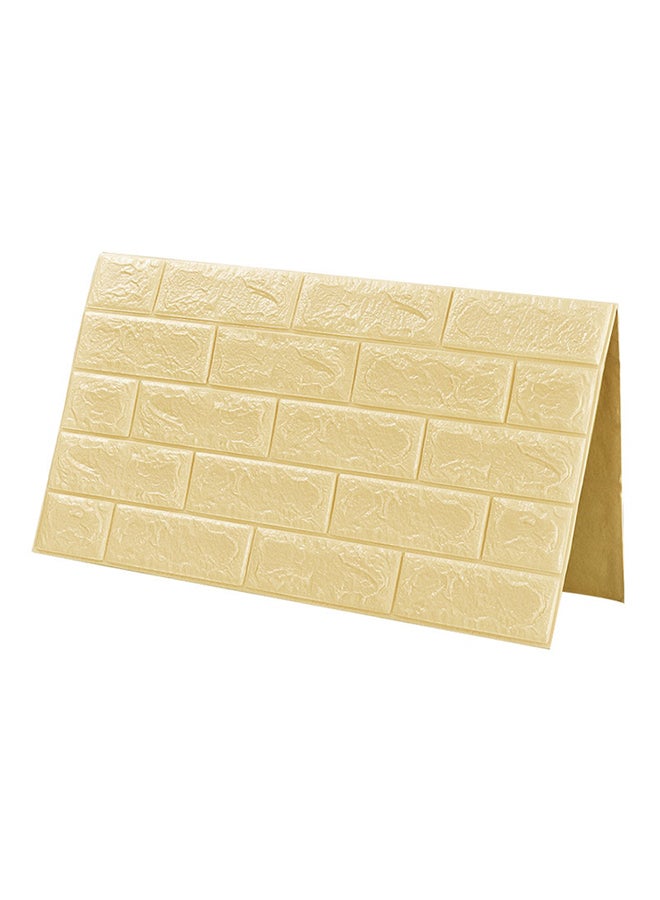 3D Embossed Stone Brick Wall Sticker Beige 