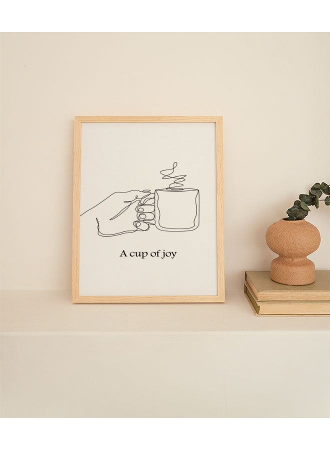 لوحة فنية بإطار لتزيين الحائط أبيض / أسود / بني - Image 1