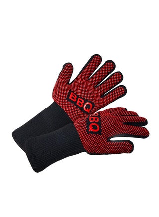 Heat-Resistant Grill Gloves Black/Red 30 x 12cm - v1613647980/N38593132A_1