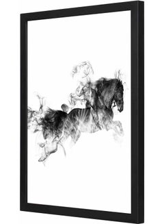 LOWHA Horse Themed Painting With Frame White/Black 33x43cm  - Image 1