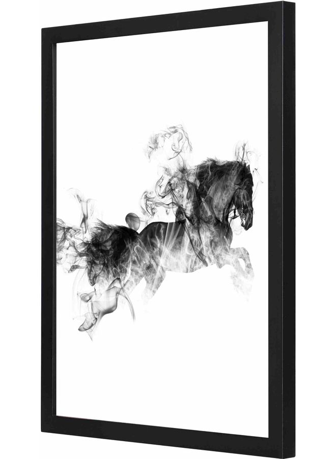 LOWHA Horse Themed Painting With Frame White/Black 33x43cm  - Image 1