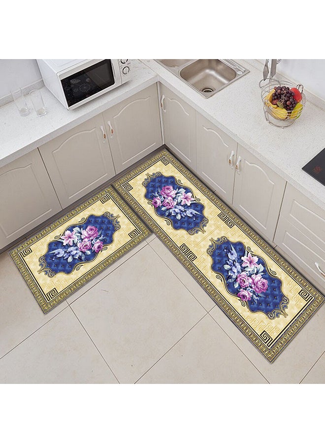 Colourblock Rectangle Shaped Kitchen Rug Multicolour 40x60cm