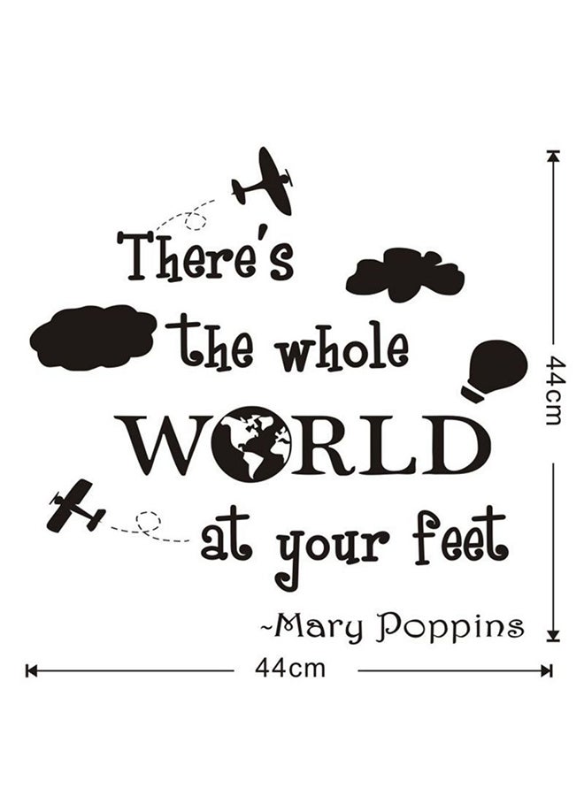 1-Piece There's Whole World English Wall Sticker Black 44 x 44cm